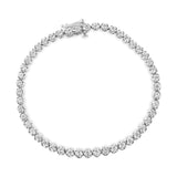 .925 Sterling Silver 3.00 Cttw Prong Set Round-Cut Diamond Tennis Link 7.25" Bracelet (I-J Color, I1-I2 Clarity)