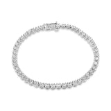 .925 Sterling Silver 3.00 Cttw Prong Set Round-Cut Diamond Tennis Link 7.25" Bracelet (I-J Color, I1-I2 Clarity)