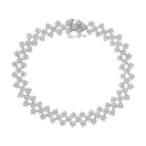 .925 Sterling Silver 1.0 cttw Miracle-Set Round Diamond "Zig Zag" Link Bracelet (I-J Color, I3 Clarity) -7.25