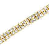 14K Yellow Gold Plated .925 Sterling Silver 3.0 Cttw Diamond Link Bracelet (K-L Color, I2-I3 Clarity) - 7.25"