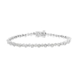 .925 Sterling Silver 1.0 cttw Miracle-Set Diamond "U" Link Bracelet(I-J Color, I3 Clarity) -7.25"