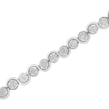 .925 Sterling Silver 1.0 cttw Miracle-Set Diamond "U" Link Bracelet(I-J Color, I3 Clarity) -7.25"