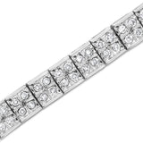 .925 Sterling Silver 2 Cttw Prong Set Round-Cut Diamond 4 Stone Box Link Bracelet (I-J Color, I3 Clarity) - 7.25"