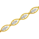 10K Yellow Gold Plated .925 Sterling Silver 1 cttw Prong Set Round-Cut Diamond Link Bracelet (J-K Color, I1-I2 Clarity) - 7.25"