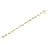 10K Yellow Gold Plated .925 Sterling Silver 1 cttw Prong Set Round-Cut Diamond Link Bracelet (J-K Color, I1-I2 Clarity) - 7.25"