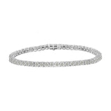 .925 Sterling Silver 2.0 Cttw Diamond Illusion-Set Miracle Plate Tennis Bracelet (I-J Color, I3 Clarity) - 7"