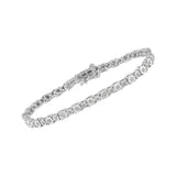 .925 Sterling Silver 1.0 Cttw Miracle-Set Diamond Alternating Graduated Link Tennis Bracelet (I-J Color, I3 Clarity) - 7.5"