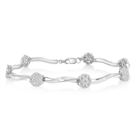 Sterling Silver Diamond Link Bracelet (1 cttw, H-I Color, I1-I2 Clarity)