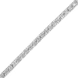 .925 Sterling Silver 3.0 Cttw Diamond Illusion-Set Miracle Plate Tennis Bracelet (I-J Color, I3 Clarity) - 7"