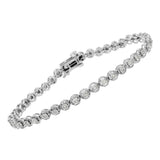 .925 Sterling Silver 1/2 Cttw Miracle Set Round Diamond Bezel Design Link Bracelet (I-J Color, I2-I3 Clarity) - 7.25"