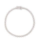 .925 Sterling Silver 1/2 Cttw Miracle-set Round-Cut Diamond Bezel Link Bracelet (I-J Color, I3 Clarity) - 7.25"