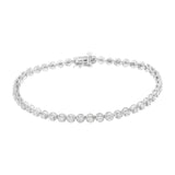 .925 Sterling Silver 1/2 Cttw Miracle-set Round-Cut Diamond Bezel Link Bracelet (I-J Color, I3 Clarity) - 7.25"