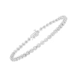 .925 Sterling Silver 1/2 Cttw Miracle-set Round-Cut Diamond Bezel Link Bracelet (I-J Color, I3 Clarity) - 7.25"