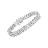 Sterling Silver 2 cttw Diamond Link Double Row Bracelet (I-J, I2-I3)