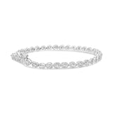 .925 Sterling Silver 1/2 cttw Miracle Set Diamond Milgrain Style Link Bracelet (I-J, I3-Promo) - Size 7.25"