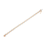 10K Rose Gold Plated .925 Sterling Silver 1/4 cttw Prong Set Round-Cut Diamond "S" Link Bracelet (I-J, I2-I3) - Size 7.25"