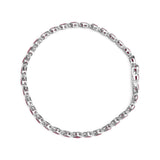 .925 Sterling Silver Bezel Set Pear Shaped Lab Created Pink Ruby Link Bracelet (AAA+ Quality) - Size 7.25"