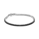 .925 Sterling Silver 2.0 Cttw 4-Prong Set Treated Black Round-Cut Diamond Classic Tennis Bracelet (Black Color, I2-I3 Clarity) - 7.25"