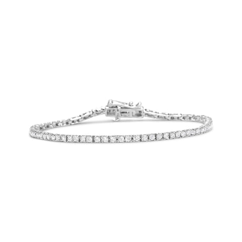 .925 Sterling Silver 2.0 Cttw Diamond Classic Link Tennis Bracelet (I-J Color, I2-I3 Clarity) - 7-1/4