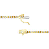 14K Yellow Gold Plated .925 Sterling Silver 2.0 Cttw Diamond Classic Link Tennis Bracelet (K-L Color, I2-I3 Clarity) - 7-1/4"