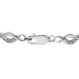 .925 Sterling Silver Prong Set Diamond Accent Curved Spiral Link Bracelet (I-J Color, I3 Clarity) - 7.25"