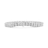 .925 Sterling Silver 1/10 Cttw Miracle Set Diamond and Beaded Tennis Link Bracelet (I-J Color, I2-I3 Clarity) - 7.25" Inches