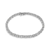 .925 Sterling Silver 1.00 Cttw Round Diamond Miracle-Set Link Bracelet (I-J Color, I3-Promo Clarity) - 7.25"