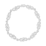 .925 Sterling Silver Prong Set Diamond Accent Infinity Weave Link 7.25" Bracelet (I-J Color, I3 Clarity)