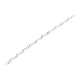 .925 Sterling Silver Prong Set Diamond Accent Ribbon and Infinity Link Bracelet (I-J Color, I3 Clarity) - 7.25"