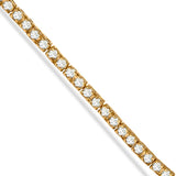 10K Yellow Gold Plated .925 Sterling Silver 2.0 Cttw Champagne Diamond Tennis 7" Bracelet (Champagne Color, I3 Clarity)