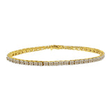 Yellow Plated Sterling Silver 5 CTTW Diamond Tennis Bracelet