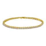 Yellow Plated Sterling Silver 5 CTTW Diamond Tennis Bracelet