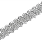 Sterling Silver 3ct. Total Diamond Weight Diamond Multi Row Link Karat Tennis Bracelet