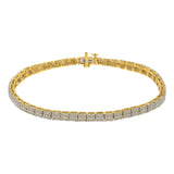 2 Micron 14 Karat Yellow Gold plated Sterling Silver 5 1/6ct. Total Diamond Weight Diamond Tennis Bracelet