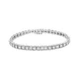 .925 Sterling Silver 2.0 Carat Total Weight Brilliant-Cut Round Diamond Square Frame Miracle-Set Tennis Bracelet