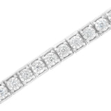 .925 Sterling Silver 2.0 Carat Total Weight Brilliant-Cut Round Diamond Square Frame Miracle-Set Tennis Bracelet