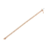 14 Karat Rose Gold Plated Sterling Silver 2 Carat Total Weight Diamond S Link Karat Tennis Bracelet