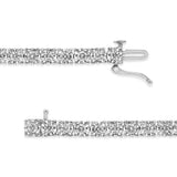 .925 Sterling Silver 3.0 Carat Total Weight Diamond Illusion-Set Miracle Plate Tennis Bracelet