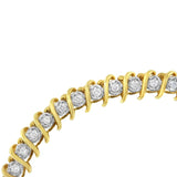 10KT Yellow Gold Diamond S-Link Tennis Bracelet (1 cttw, I-J Color, I1-I2 Clarity)