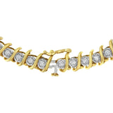 10KT Yellow Gold Diamond S-Link Tennis Bracelet (1 cttw, I-J Color, I1-I2 Clarity)