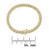 10KT Yellow Gold Diamond S-Link Tennis Bracelet (1 cttw, I-J Color, I1-I2 Clarity)