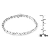 10K White Gold 1.0 Cttw Round Brilliant Diamond Miracle Set X-Link 7" Tennis Bracelet with Box Clasp (H-I Color, SI1-SI2 Clarity)