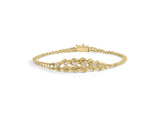 10K Yellow Gold 1/4 Cttw Round-Cut Diamond Basket Weave Rope Chain Style 7" Bracelet (H-I Color, I1-I2 Clarity)