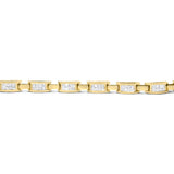 10K Yellow Gold 2.0 Cttw Invisible-Set Princess Cut Diamond Rectangular Link Bracelet (I-J Color, SI2-I1 Clarity) - 7"