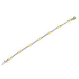 10K Yellow Gold 1.00 Cttw Pave Set Diamond Bar and  X-Link 7" Bracelet (I-J Color, I3 Quality)