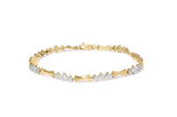 10k Gold 1/3 Cttw Diamond Miracle Set Alternating Bar and Link Bracelet (I-J Color, I1-I2 Clarity) - 7.75" Inches