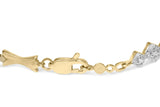 10k Gold 1/3 Cttw Diamond Miracle Set Alternating Bar and Link Bracelet (I-J Color, I1-I2 Clarity) - 7.75" Inches