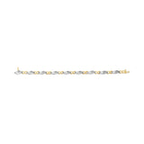 10K Two Tone Gold 1.00 Cttw Channel Set Baguette Diamond Chevron Wave Link 7" Bracelet (I-J Color, I2-I3 Clarity)