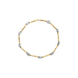 10k Two-Tone Gold 1/3 Cttw Diamond Pave Set Heart S-Link 7.25" Bracelet (I-J Color, I2-I3 Clarity)