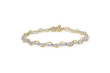 10k Two-Tone Gold 1/2 Cttw Diamond Spiral Over Link Bracelet (I-J Color, I2-I3 Clarity) 7" Inches